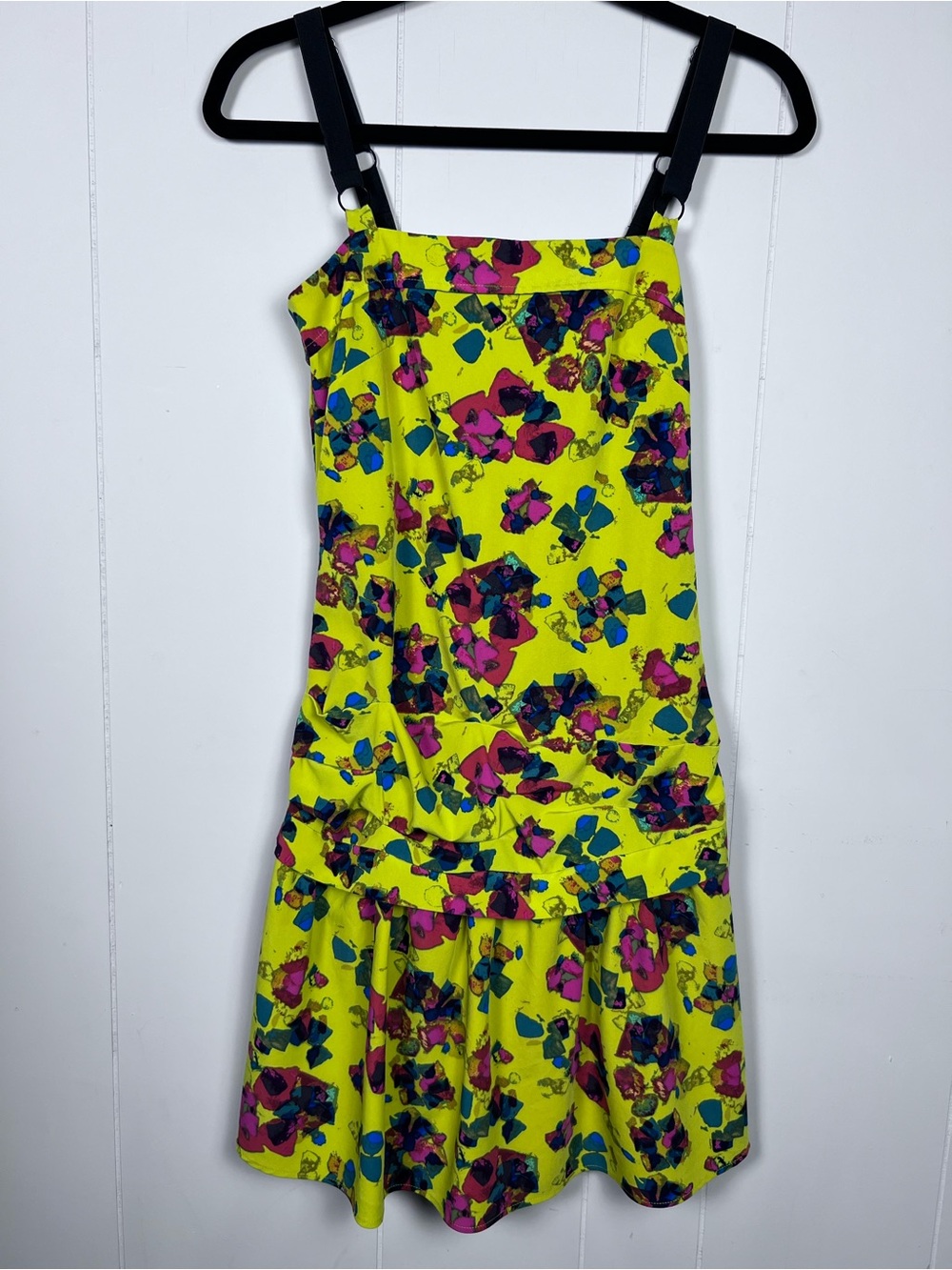 Eclectic Artsy Drop Waist Mini Dress Neon Girls Neon Mini Dress